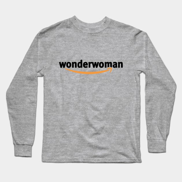 Wonder Woman, Amazon Princess (black type) - Amazon logo parody T-Shirt Long Sleeve T-Shirt by TSHIRTS 1138